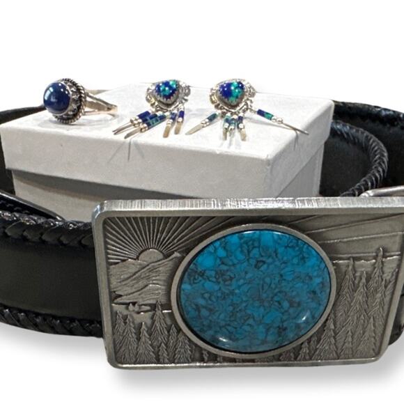 Vintage 925 Sterling Silver Ring Navajo Lapis Lazuli Grace & Gilo  SZ. 6.25 RARE - Picture 14 of 15